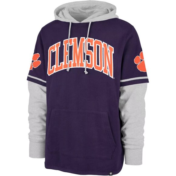 Clemson Tigers Men's '47 Trifecta Shortstop Pullover Hoodie Size Large NCAA - Picture 5 of 6